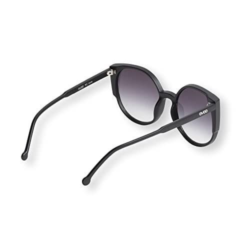 EVEE Oversize Flat Cat-Eye Retro Sunglasses with Metal Rim Accent Front and Reflective Lens (Piper)2