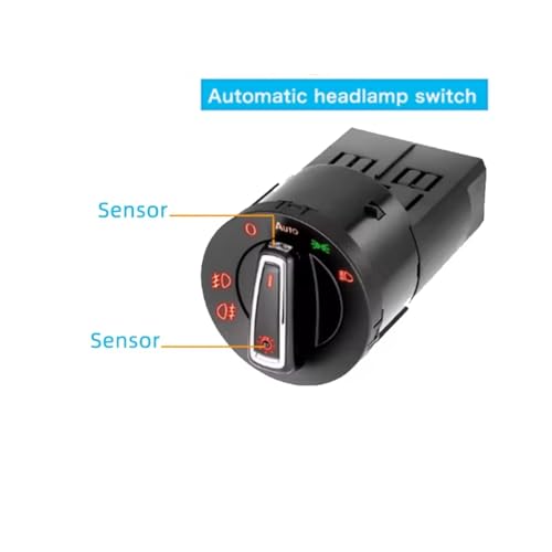 Interruptor del faro automático con sensor contra olvidos de luces para VW Polo 9N y Sharan 3