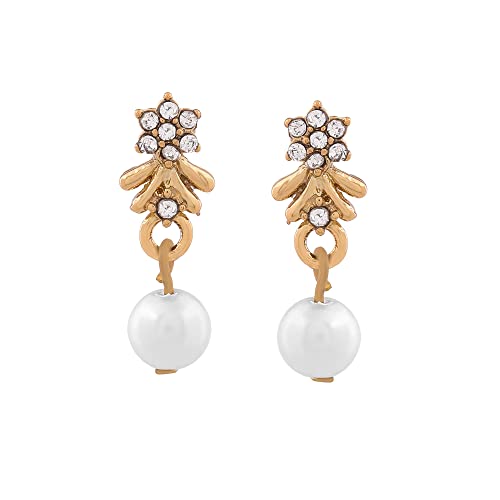 Estele Gold Plated Sparkling Designer Drop Earrings for Women (B08D7PCWHT) Amazon Price History, Amazon Price Tracker