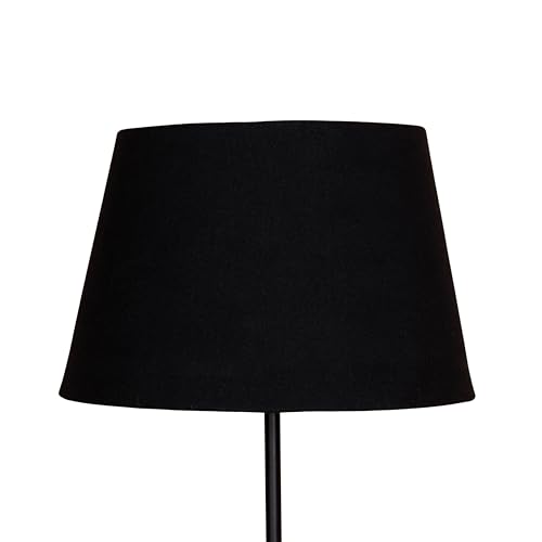 Image of Divine Trends Cotton Black Color Tapered Lamp Shade 12 inch Inches Bottom Diameter Compatible with E27 & E14 Holders (Pack of 1)