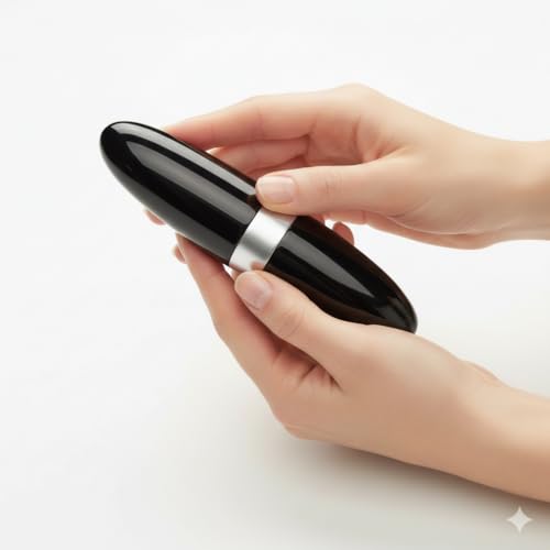Image of Portable Waterproof Personal Massager - Black | Compact Travel-Friendly massager with Multiple Vibration Modes | Quiet & Discreet for On-the-Go Use (By QI-BOX)