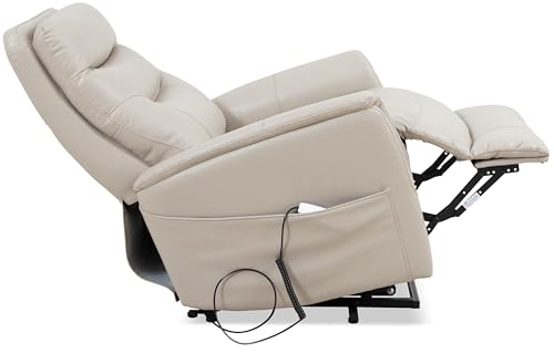 Sillón reclinable eléctrico crema con respaldo articulado miniatura 7