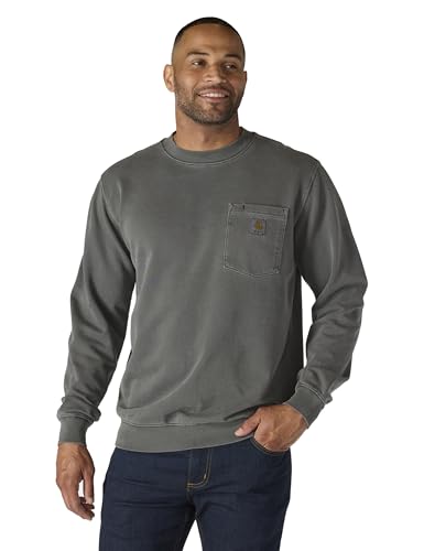Carhartt Men's Relaxed Fit Midweight Garment Dye French Terry Crewneck Pocket Sweatshirt