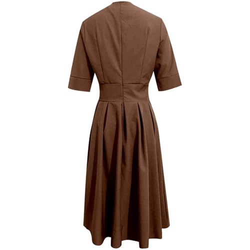 Robe trapèze cintrée masquant les rondeurs pour invitée de mariage - 4