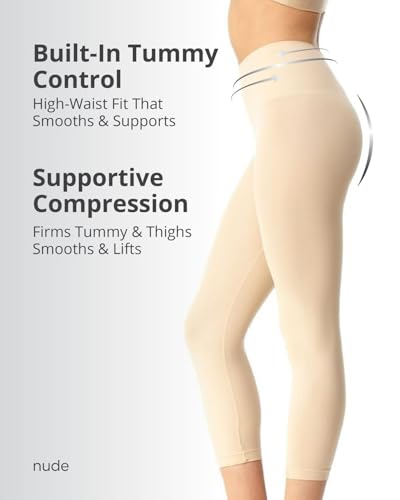 Image of SlimMe High Waisted Shapewear Leggings, Tummy Control Compression
