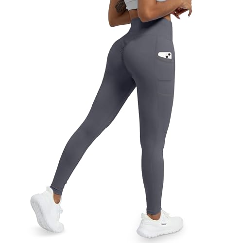 High Waisted Leggings for Women - No See Through Tummy Control Cycling Workout Yoga Pants with Pockets Reg & Plus