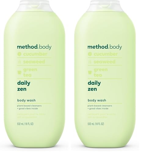 Method Body Wash, Daily Zen, Paraben and Phthalate Free, 18 oz (Pack of 2)