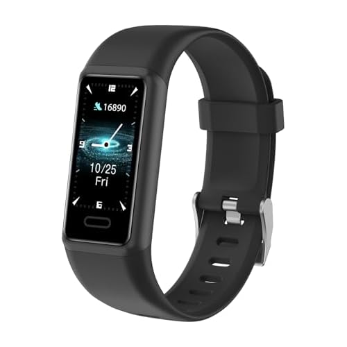 Cloudpoem Bracelet Connecté Femme Homme Enfant Podometre Marche Cardiofrequencemetre Montre Connectée Sport Etanche IP68 Suivi Sommeil Calories Distance Notification Chronomètre pour Android iOS