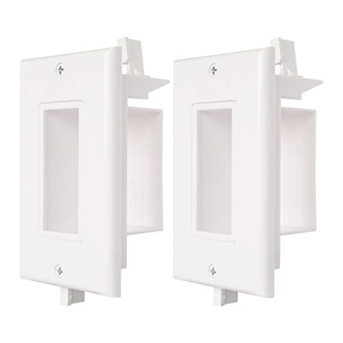Cable Wall Plate 2 Pack Decotive Recessed Wall Plate with Easy Mount Wings