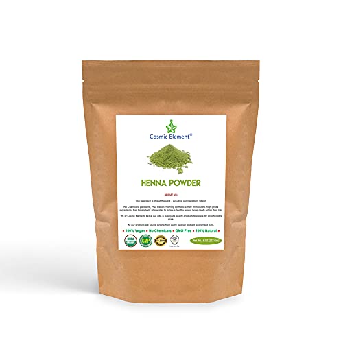 Pure Henna Color Powder, Hair Color Powder Natural Hair Dye, Vegan Powder for Hair Growth, Natural Hair Color for Men and Women, Non GMO - Cosmic Element (4oz)