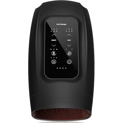 OrthoJointRelief Cordless Hand Massager with Heat & Compression – 6 Levels Pressure Point Therapy for Arthritis, Carpal Tunnel & Finger Numbness – Touchscreen Massager for Pain Relief