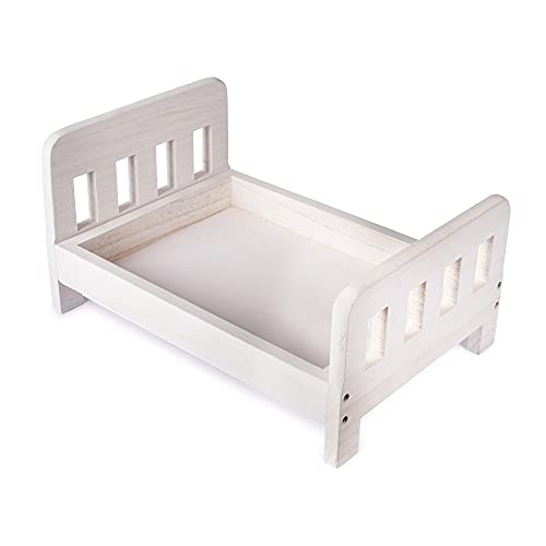 Newborn Photography Prop, Â Baby Doll Bed, Baby Photo Props for Boy or Girl, Premium Quality Wood (White) - Note: Please Measure Your Baby Size Prior to Ordering!!!