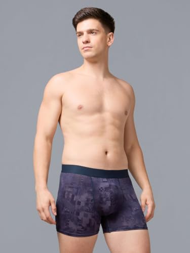 Image of TECHNOSPORT Men's Colorblock Trunks Underwear with ElastoLITE 4 Way Stretch Lightweight Breathable Moisture Wicking Soft Anti Odour Anti Microbial Comfort Fit Boxer Briefs Innerwear for Men