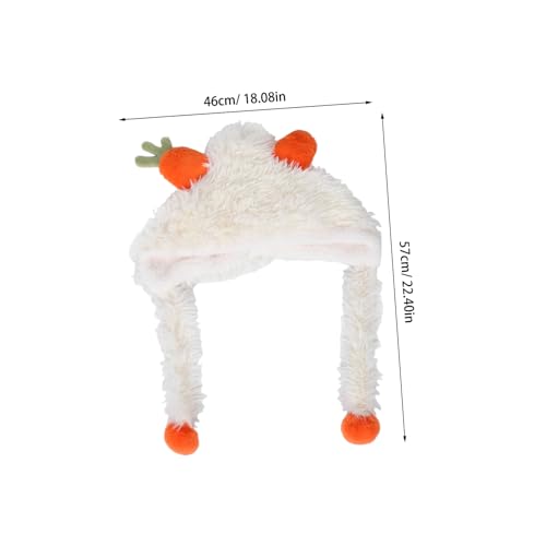 LIFKOME Cute Plush Easter Hat Fuzzy Ears for Boy Girl and Adults Warm Beanie for Cosplay and Cold Weather for Easter Parties and Outdoor Fun Beige2