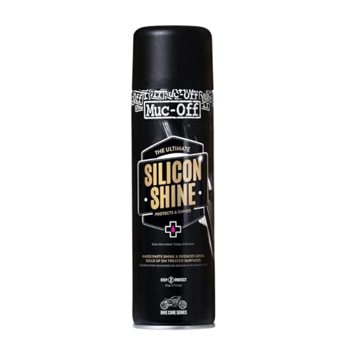 Muc Off Motorcycle Silicon Shine, 500 ml - Hochwertiges Motorrad Silikonspray für ein Glänzendes Finish - Schützt und Verhindert Schmutzanhaftung, schwarz