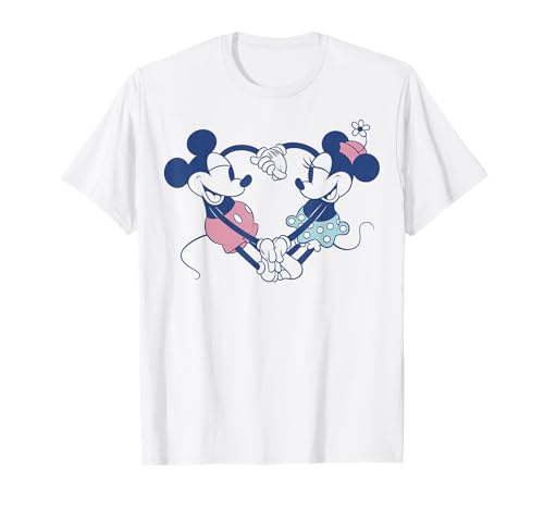Mickey & Minnie Disney t-shirt premium en coton doux avec motif mains en coeur