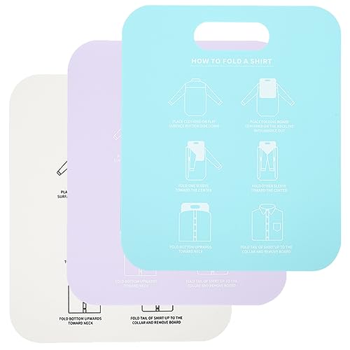 Cabilock Plieuse de Vêtements 3 Pièces pour Chemises et T-Shirts Outil de Pliage Pratique en Plastique Facile à Utiliser pour Rangement à et Professionnel