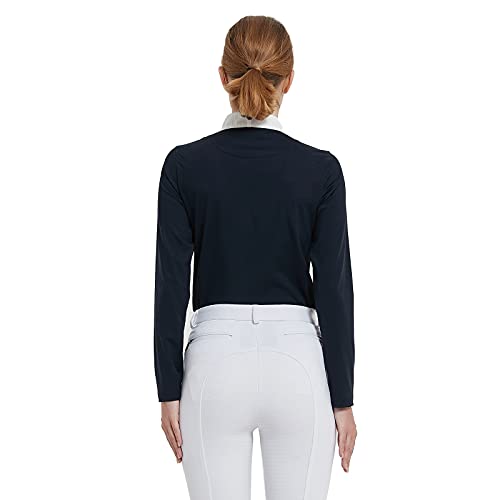 Hr Farm Women Soft Show Shirt Long Sleeve Riding Shirt (Navy, Medium, M) #TOP3