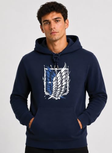 Image of ADRO Mens Abstract Graphic Hoodie | 320 GSM Cotton Poly Fleece | Regular Fit Contemporary Artistic Sweatshirt for Winter & Streetwear