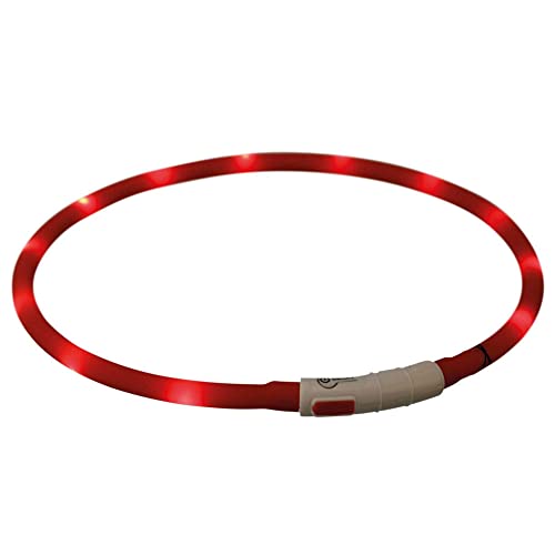 TRIXIE USB Leuchthalsband - Rot, XS-XL