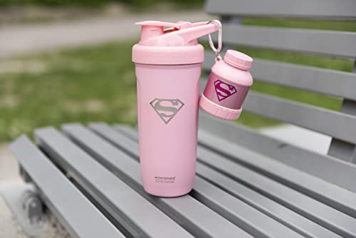 Smartshake Justice League Whey2Go Supergirl Protein Powder Storage Container 50g – BPA Free Shaker Bottle Funnel for Whey Protein Powder + Protein Shakes 110ml, DC Comics Supergirl Gifts for Women