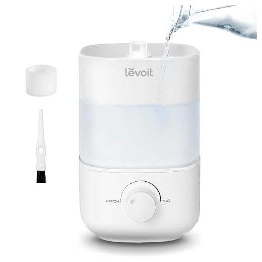 LEVOIT Top Fill Humidifiers for Bedroom, 2.5L Tank for Large Room, Easy to Fill & Clean, 28dB Quiet Cool Mist Air Humidifier for Home Baby Nursery & Plants, Auto Shut-off and BPA-Free for Safety, 25H