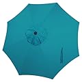 Blissun 9ft Patio Umbrella Replacement Canopy, Market Umbrella Top, Outdoor Table Umbrella Canopy for 8 Ribs, Canopy Only (Cerulean)