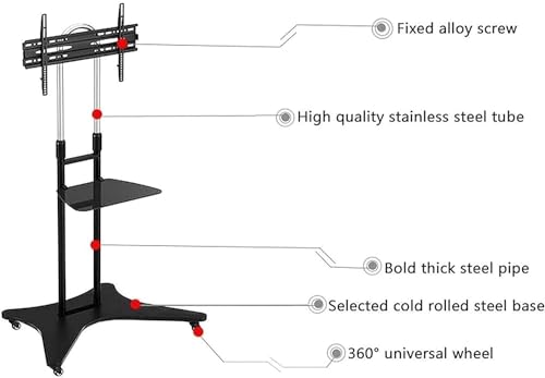 Soporte de TV móvil con altura ajustable miniatura 2