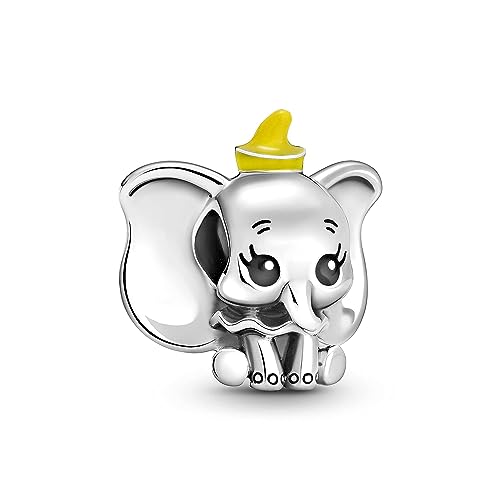 Miniatura 4 de Pandora Disney Dije Con Diseño De Dumbo De Plata De Ley Con Esmalte Negro Y Amarillo