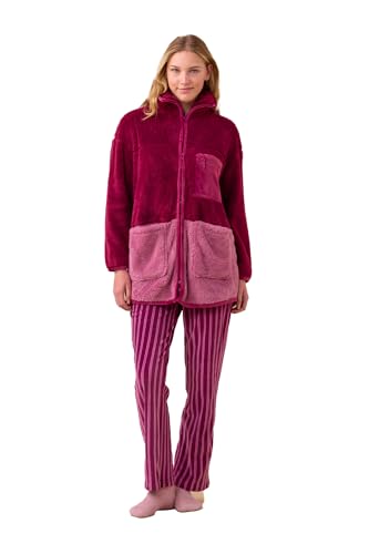 Noidinotte - Vestaglia donna invernale in eco pelliccia articolo unita. - L Bordeaux