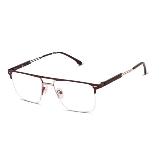 Image of Teen & 20 Rectangle Eyeglasses Frame for Men & Boys - Classic Half-Rim | Stylish & Lightweight Spectacle Frame | Durable Eyewear for Office, Study & Daily Use - TK9004