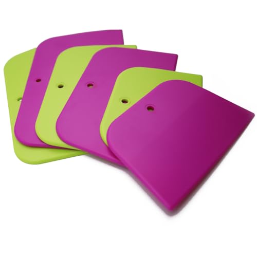 TuNan 6PCS Plastic Body Filler Spreaders Auto Spreader Automotive Body Filler for Applying Fillers, Putties, Glazes, Caulks and Paint - 4, 5, 6 inches (Green,Purple) - Thumbnail 3