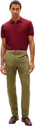 Tommy Hilfiger Herren Chino Hose Harlem Poplin Tapered Fit, Grün (Dark Artichoke), 40W/34L – Ansicht 4