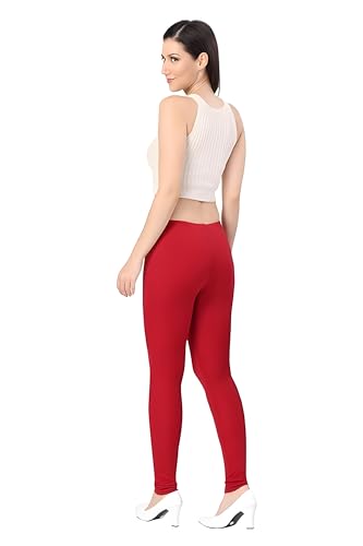 Image of ELAYNA Lycra Stretchable Churidar Leggings for Women's and Girls, White, XL Size, Full Length, Slim Fit