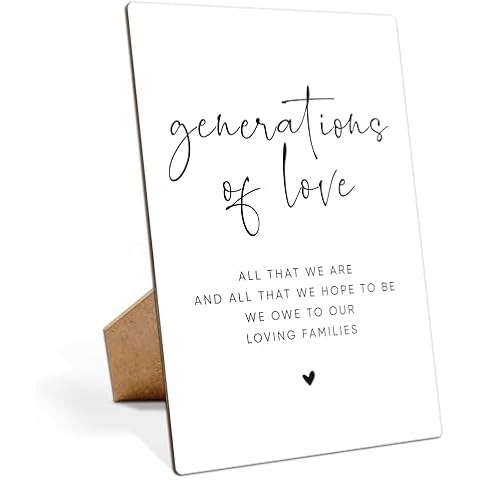 Wedding Bar Sign, Generations of Love, Bridal Shower Decorations, Bachelorette Party Decorations8×11 Wooden Play Sign with Stand for Wedding Open Bar Decor - LP099 Cover