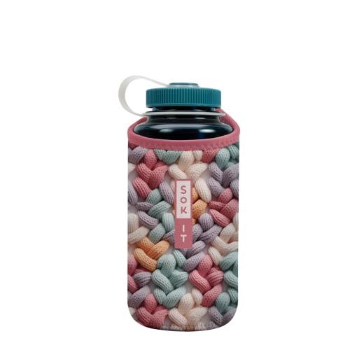 Sok It BotlSok Water Bottle Sleeve Insulated Neoprene Cover (Cozy in Color, Fits 32oz Nalgene)