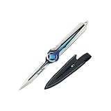 Pexylun Delta Force Desmoulins' Edge Bundle Model - Eco-Friendly Zinc Alloy Game-Inspired Replica, Gift Box Set with Leather Sheath & Display Stand, Blunt Edge Safe Prop for Gaming Collectors & Decor