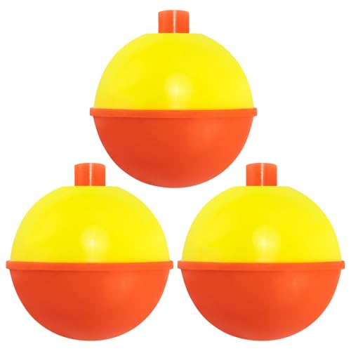 Dr.Fish 20 Pack Fishing Bobbers, Snap on Fishing Floats Hard ABS Spring Float Push Button Bobber for Trout Bass Crappie Freshwater Yellow,2.0inch