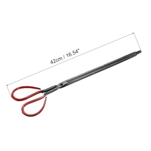 uxcell Scissors Tong, 42cm Carbon Steel Fireplace Firewood Picker Barbecue Charcoal Pick Up Tool (Black) by uxcell - Used condition - Image 3