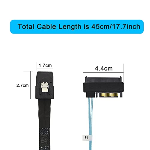 Gintooyun Mini Sas To Sas Cable 36 Pin Sff-8087 To 4 Sff-8482 29 Pin Cord With Sata Power For Sas Server, Raid Card, Sas Hard Disk #TOP6