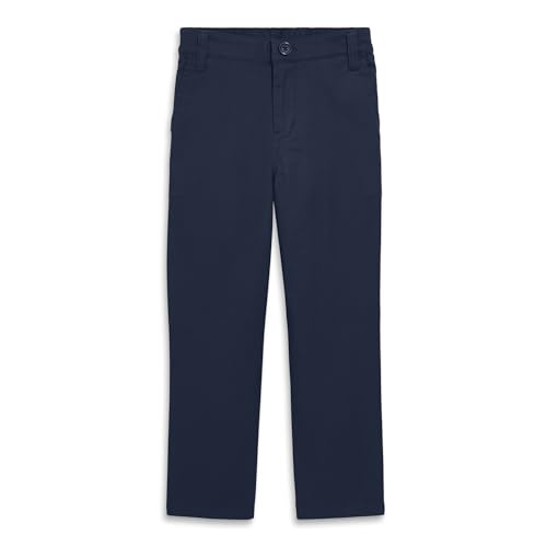 Primary Kids Stretch Chino Elastic-Back Pant, Soft Cotton Twill School Uniform Pants for Boys & Girls with Easy Fit Waistband (Dark Navy, Size 12)"