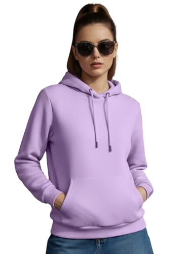 Image of JUNEBERRY Cotton Fleece Regular Fit Solid Sweatshirt Winter Wear Jumper Full Sleeve Hoodie for Women (Sizes- S to 3XL)