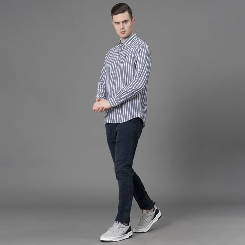 Image of Red Tape Casual Striped Regular Fit Shirt For Men | Comfortable & Breathable | Durable & Stylish