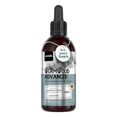 Natural Wormwood Liquid for Dogs & Cats - 2-4 Years Supply - 100% Safe with No Nasty Chemicals & Known Side Effects - Mix in Water & Food - Wormwood Drops For Gut Health & Intestinal Hygiene - 120ml