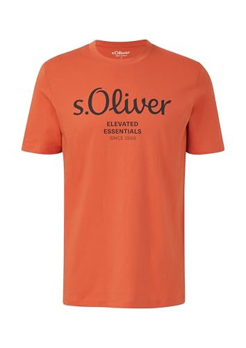 s.Oliver Herren T-Shirt mit Logo-Print – aus Baumwolle, Regular Fit, Rundhals – Ansicht 4
