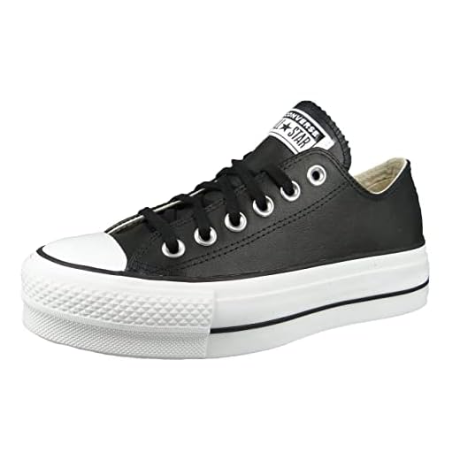 Converse Chuck Taylor CTAS Lift Clean Ox, Zapatillas Mujer, Negro (Black/Black/White 001), 37 EU