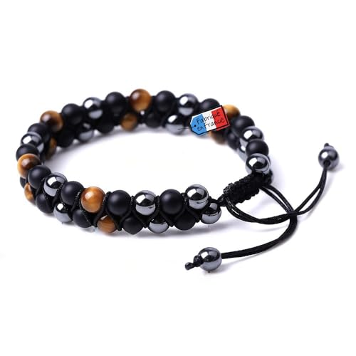 Miracles Minéraux Bracelet pierre naturelle triple protection | création artisanale | lithothérapie | énergie | bracelet homme femme mixte | cadeaux...