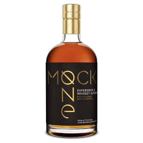 MOCK ONE Non-Alcoholic Whiskey - Non-Alcoholic Spirits for Alcohol-Free Drinks and Zero Proof Mocktails - Distillery Crafted Premium Alcohol Alternative - Made in the USA - 750ml (25.4 Fl Oz)