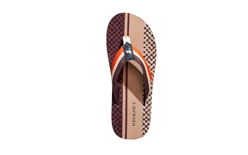 Image of Neeman's Modern Striped Fusion Flip Flops for Men | Orthopedic & Cushioned Slippers | Soft, Lightweight, Flexible Indoor Outdoor Chappal