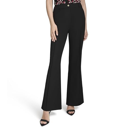 H HALSTON Women's Flare Leg Woven Suiting Pant